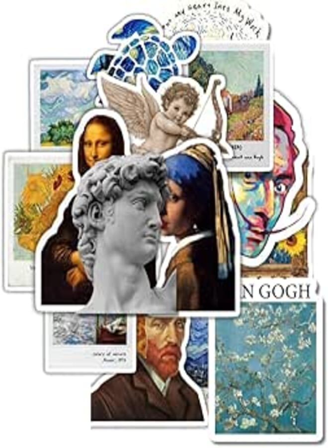 Scentiment Perfect Colors Aesthetic Art Stickers – 15 PCS Vintage Painting & Sculpture Style Vinyl Stickers | Waterproof for Laptops, Water Bottles, Journals, Tablets & Scrapbooks